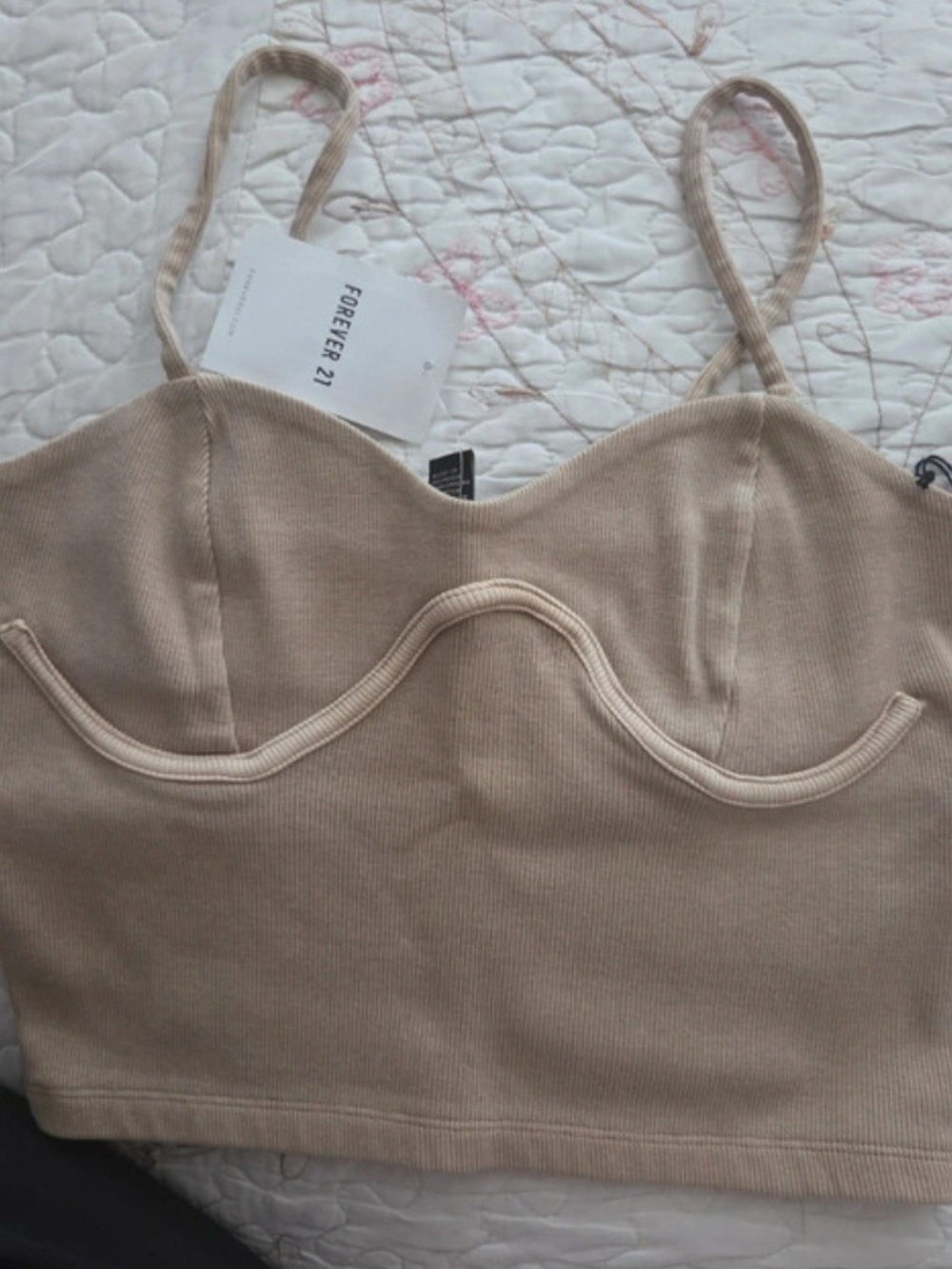 FOREVER 21 Beige Bustier Crop Top NWT